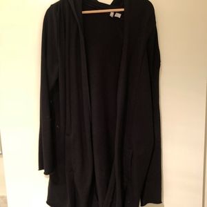 H&M black cape hoodie Cardigan Mens size Small